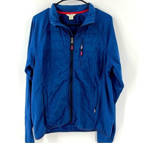 Orvis Medium Blue on Blue Quilted Long Sleeve Full Zip lightweight jacket - Picture 1 of 5